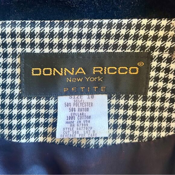 Vintage Donna Ricco Black and White Houndstooth Blazer Dress - Picture 4 of 4